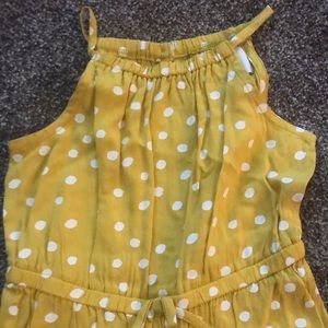 Size 2T Yellow and white polka romper. Flowy rayon.